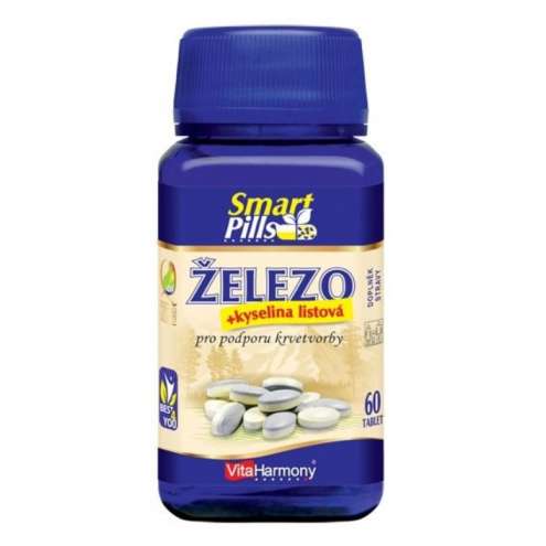 VitaHarmony SmartPills Železo + kyselina listová - Железо + фолиевая кислота табл. 60